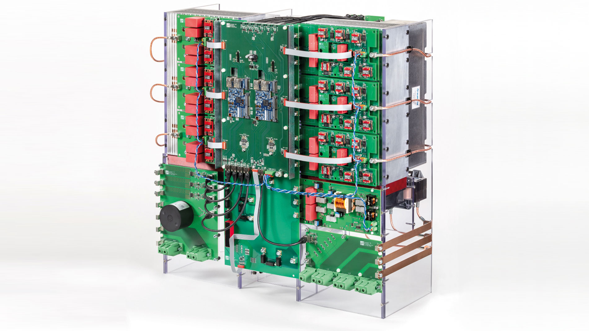 Figure 2: Medium voltage string inverter for future utility-scale PV power plants. Output power 250 kW, Output voltage 1,500 V (AC), PV voltage 1.7 kV (DC) to 2.4 kV (DC).