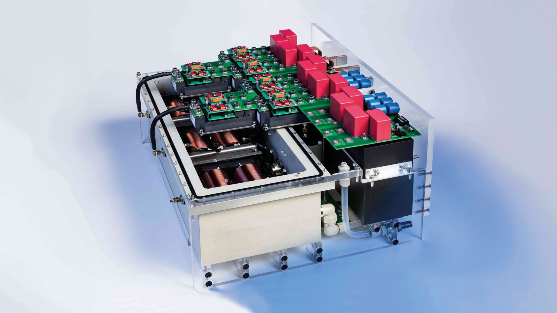Figure 3: a 250 kVa inverter stack with 3.3 kV SiC transistors. Image: Fraunhofer ISe