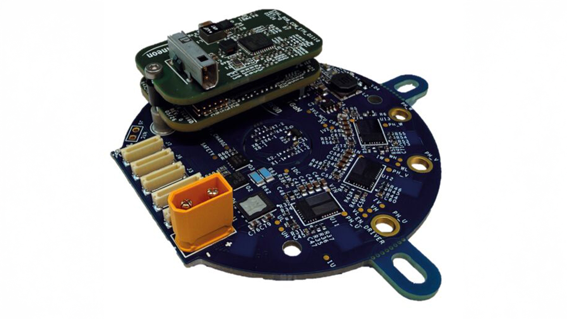 Figure 6: Modular design platform comprising stacked power, control, and communication modules. (Image: Infineon Technologies)