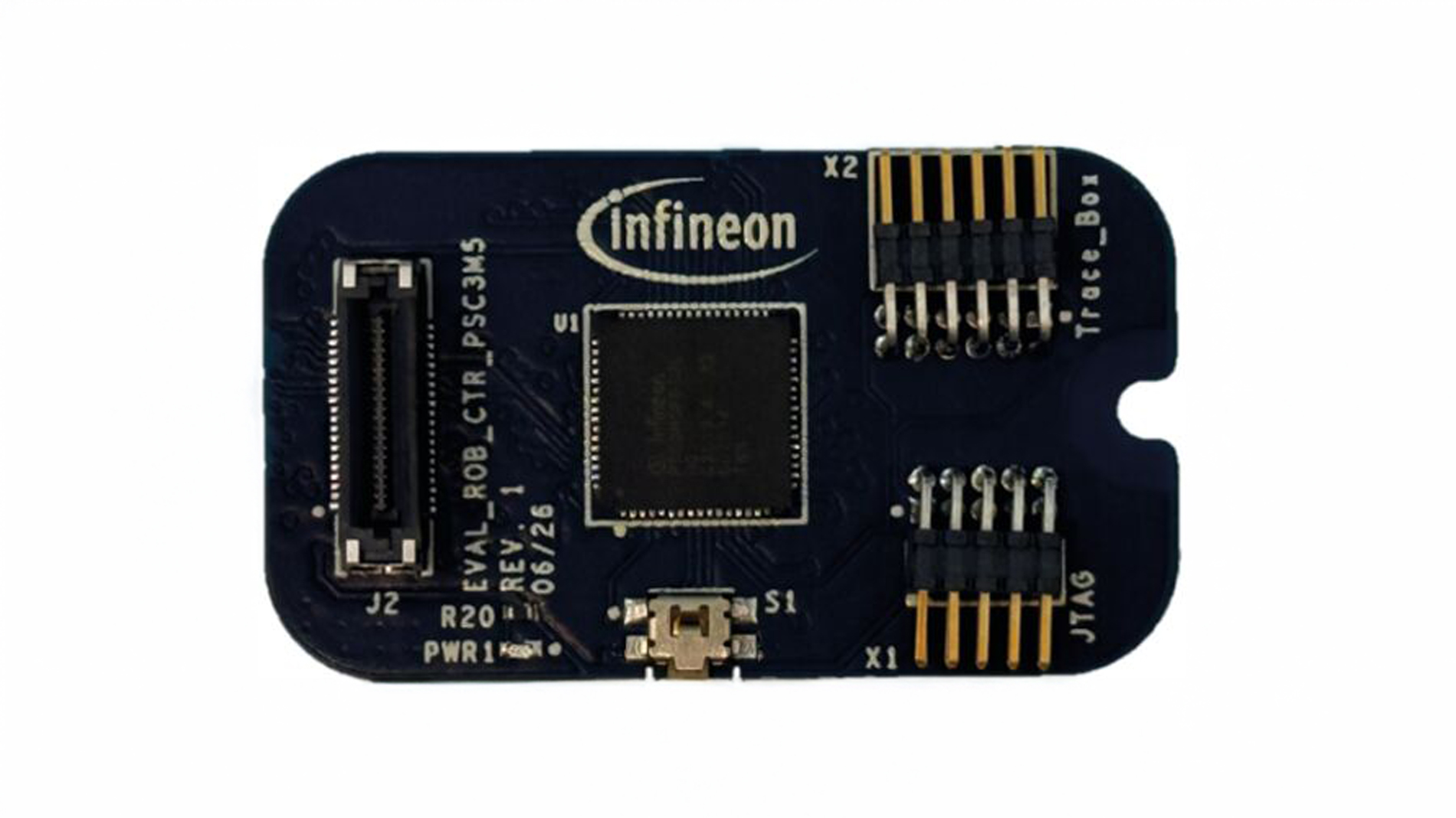 Figure 7: Interchangeable MCU board featuring a PSOC Control C3 microcontroller (Image: Infineon Technologies)[