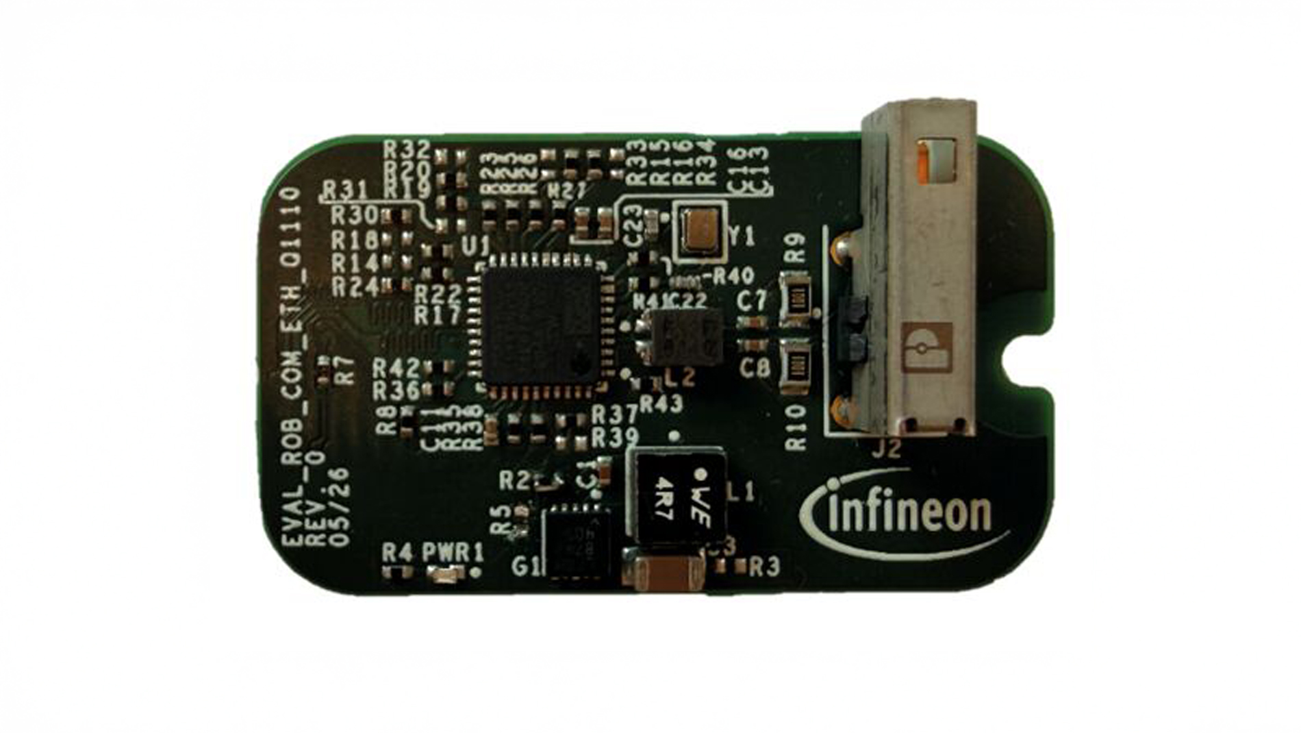 Figure 9: Communication module featuring a BRIGHTLANE™ single-pair Ethernet PHY for 100BASE-T1 connectivity. (Image: Infineon Technologies)